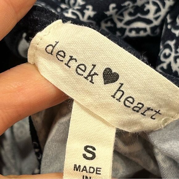 Geometrical floral print long sleeve navy tunic / mini dress - Picture 8 of 11